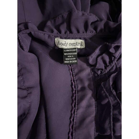 Y2K Vintage Sz S Womens Purple Ruffled Top Whimisigoth Goth Vampire Vamp - Picture 6 of 6
